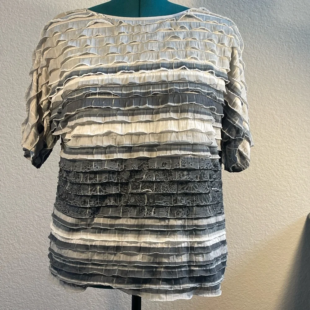 Notations Ruffled Blouse, Size 16 - Picture 5 of 9